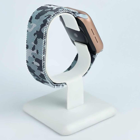 Ремінець для Apple watch 42/44/45mm Milanese Loop Band Military Green Black